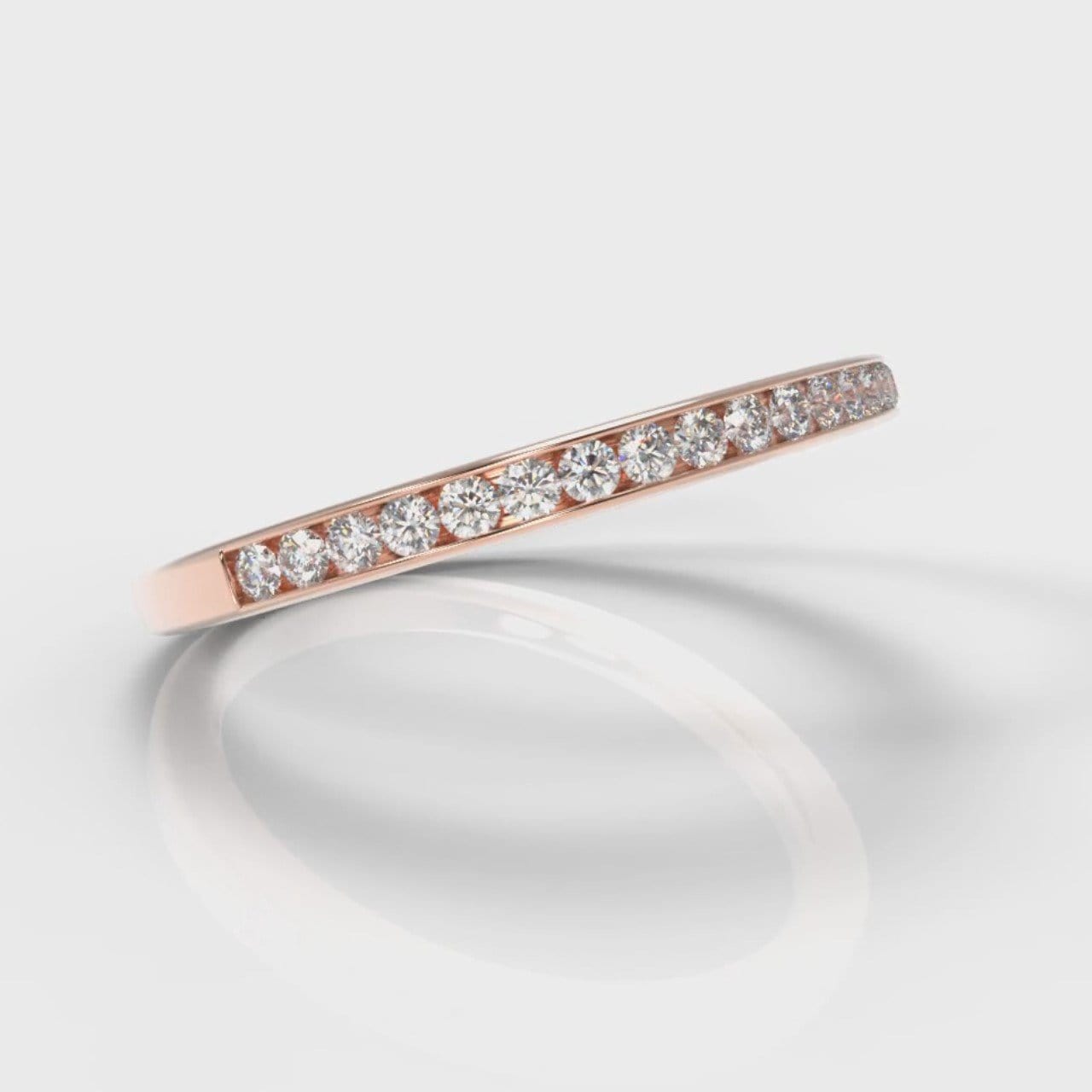 Petite Channel Set Diamond Wedding Ring - Rose Gold