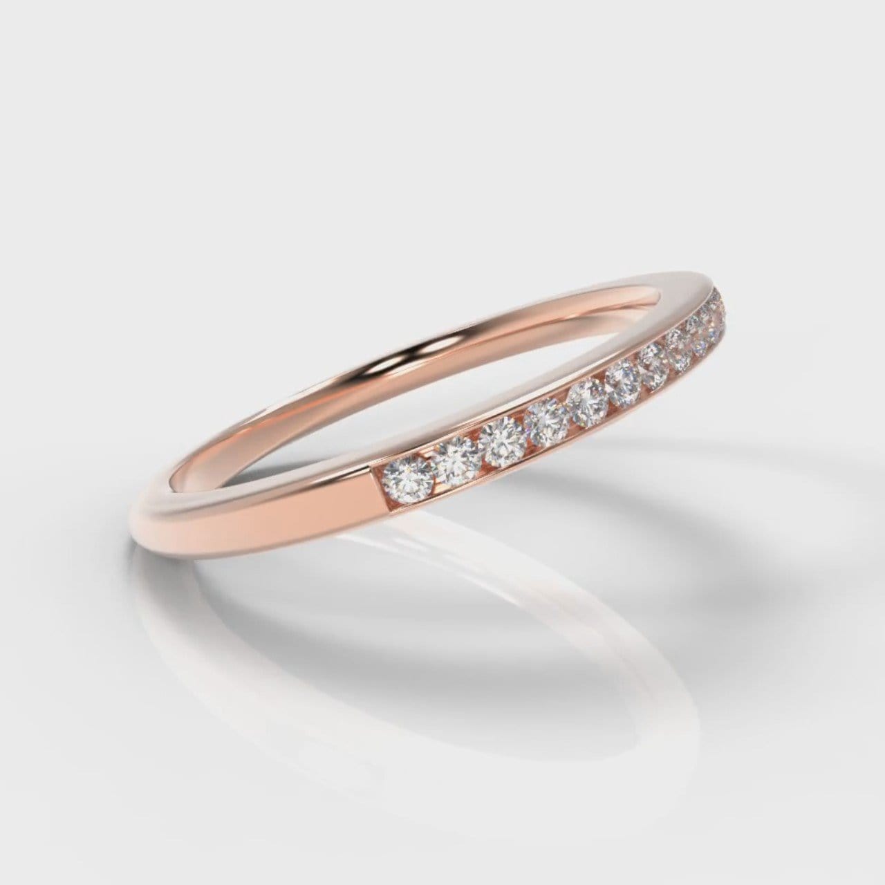 Petite Channel Set Diamond Wedding Ring - Rose Gold