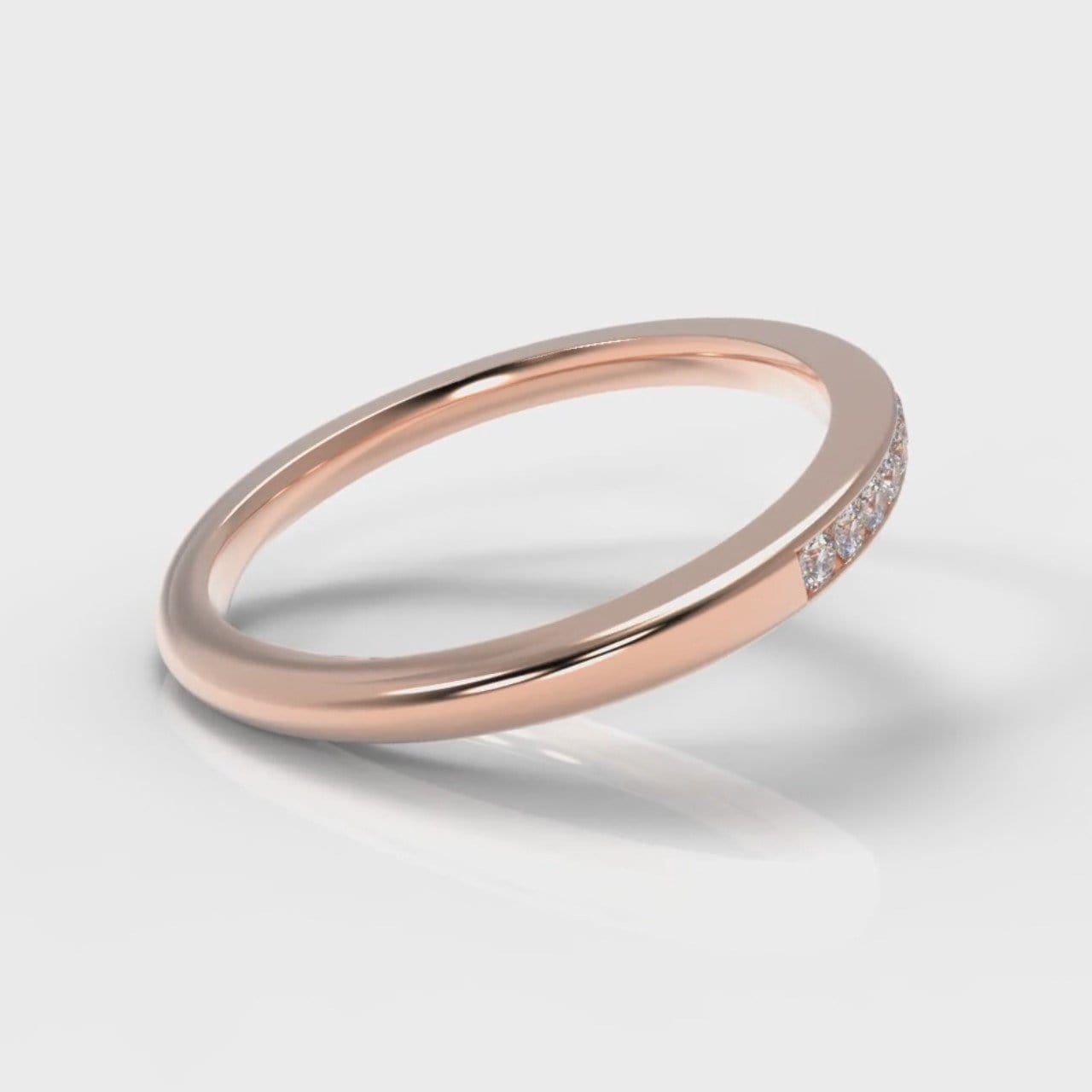 Petite Channel Set Diamond Wedding Ring - Rose Gold