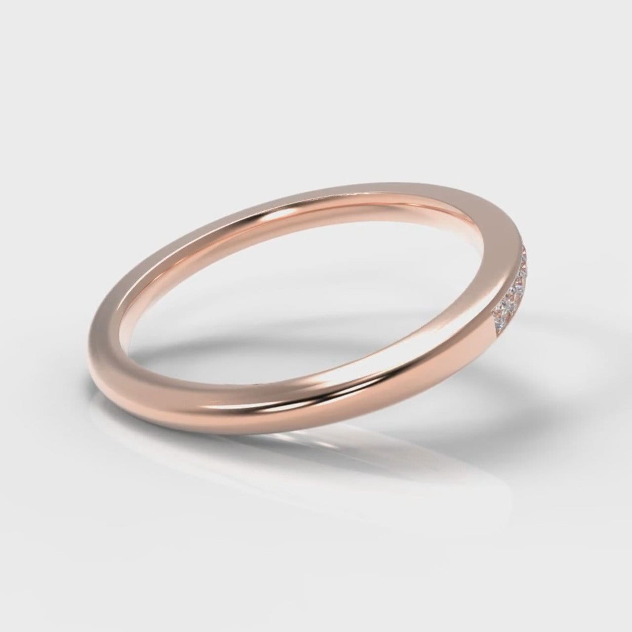 Petite Channel Set Diamond Wedding Ring - Rose Gold