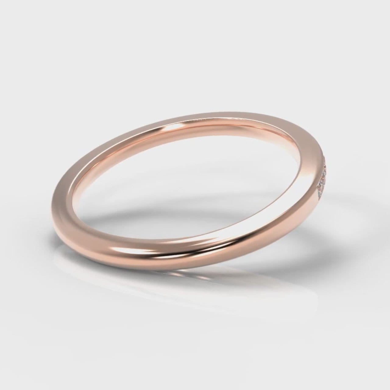 Petite Channel Set Diamond Wedding Ring - Rose Gold