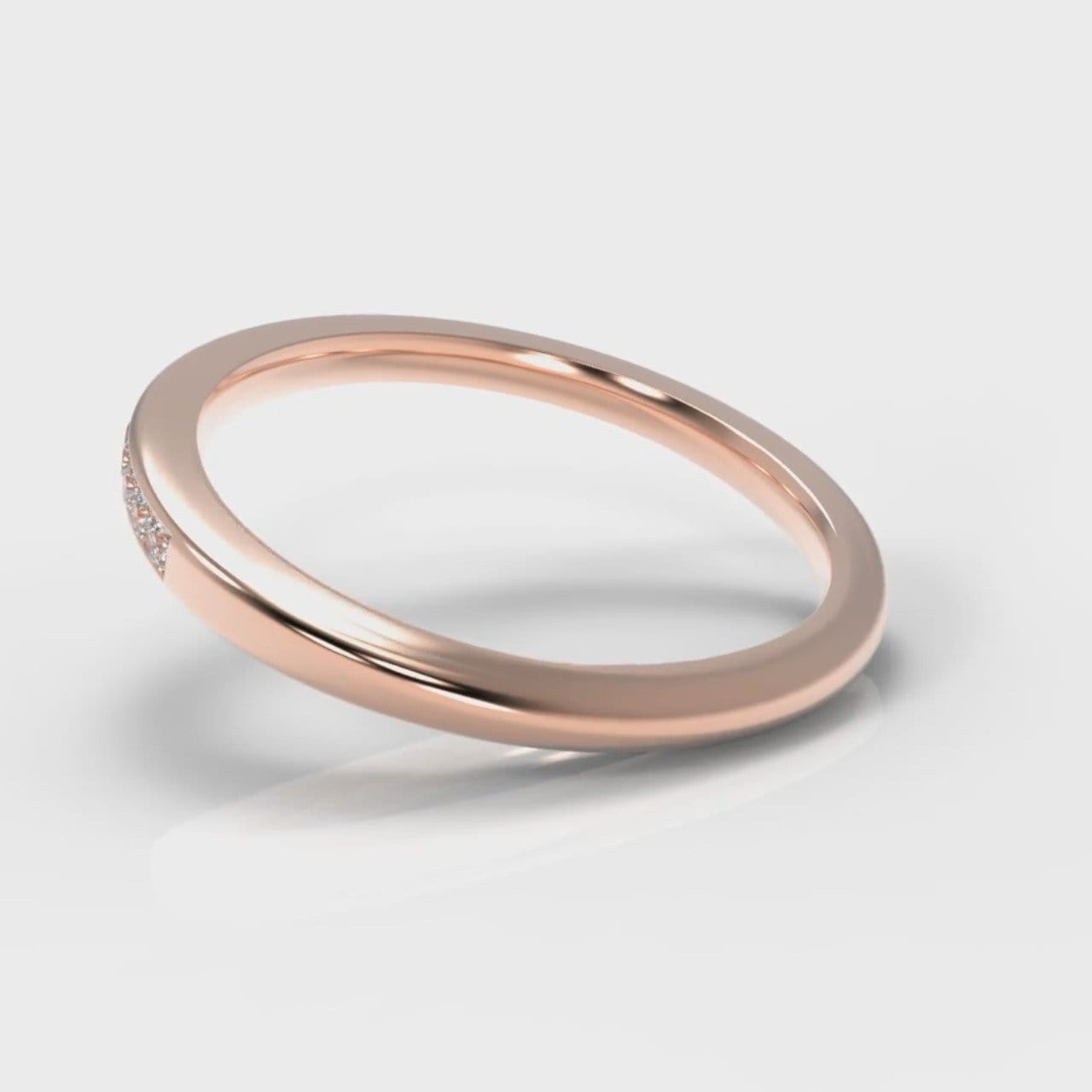 Petite Channel Set Diamond Wedding Ring - Rose Gold
