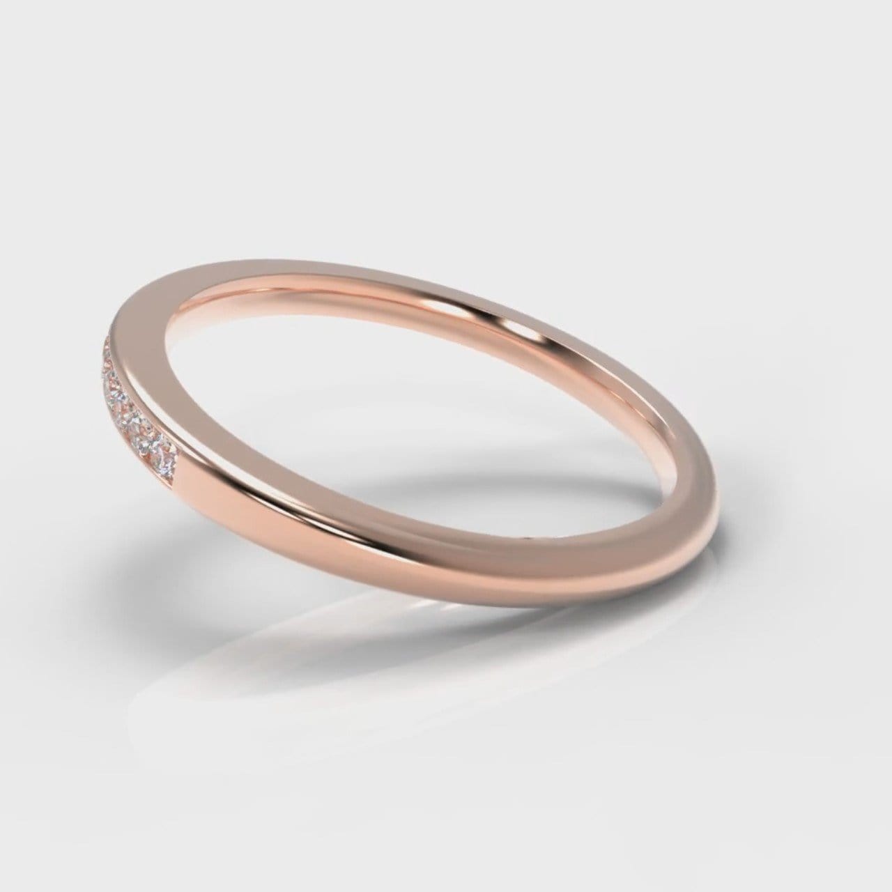 Petite Channel Set Diamond Wedding Ring - Rose Gold