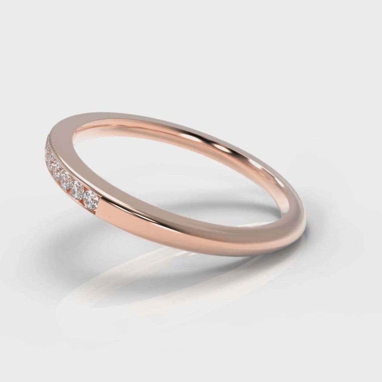 Petite Channel Set Diamond Wedding Ring - Rose Gold