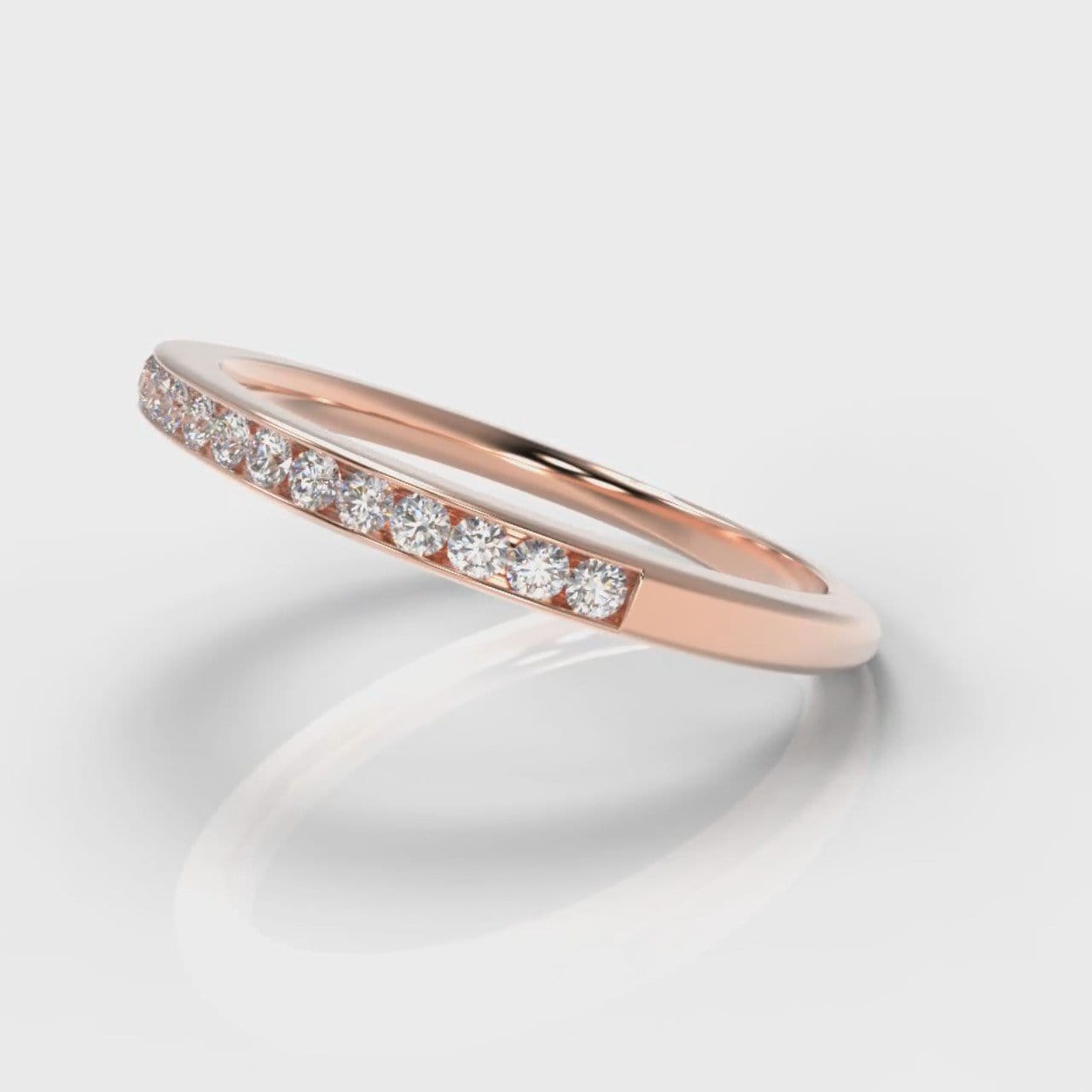 Petite Channel Set Diamond Wedding Ring - Rose Gold