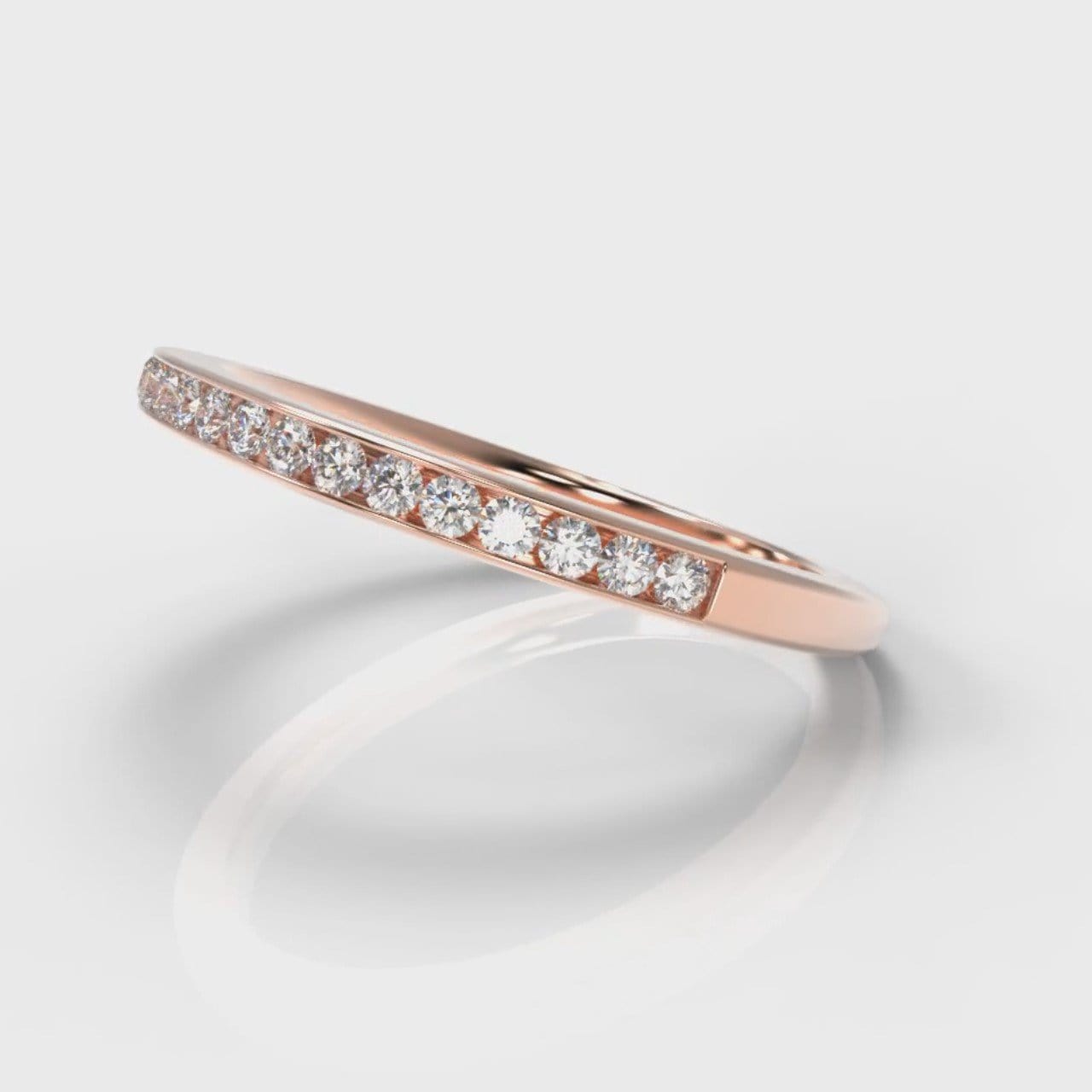 Petite Channel Set Diamond Wedding Ring - Rose Gold