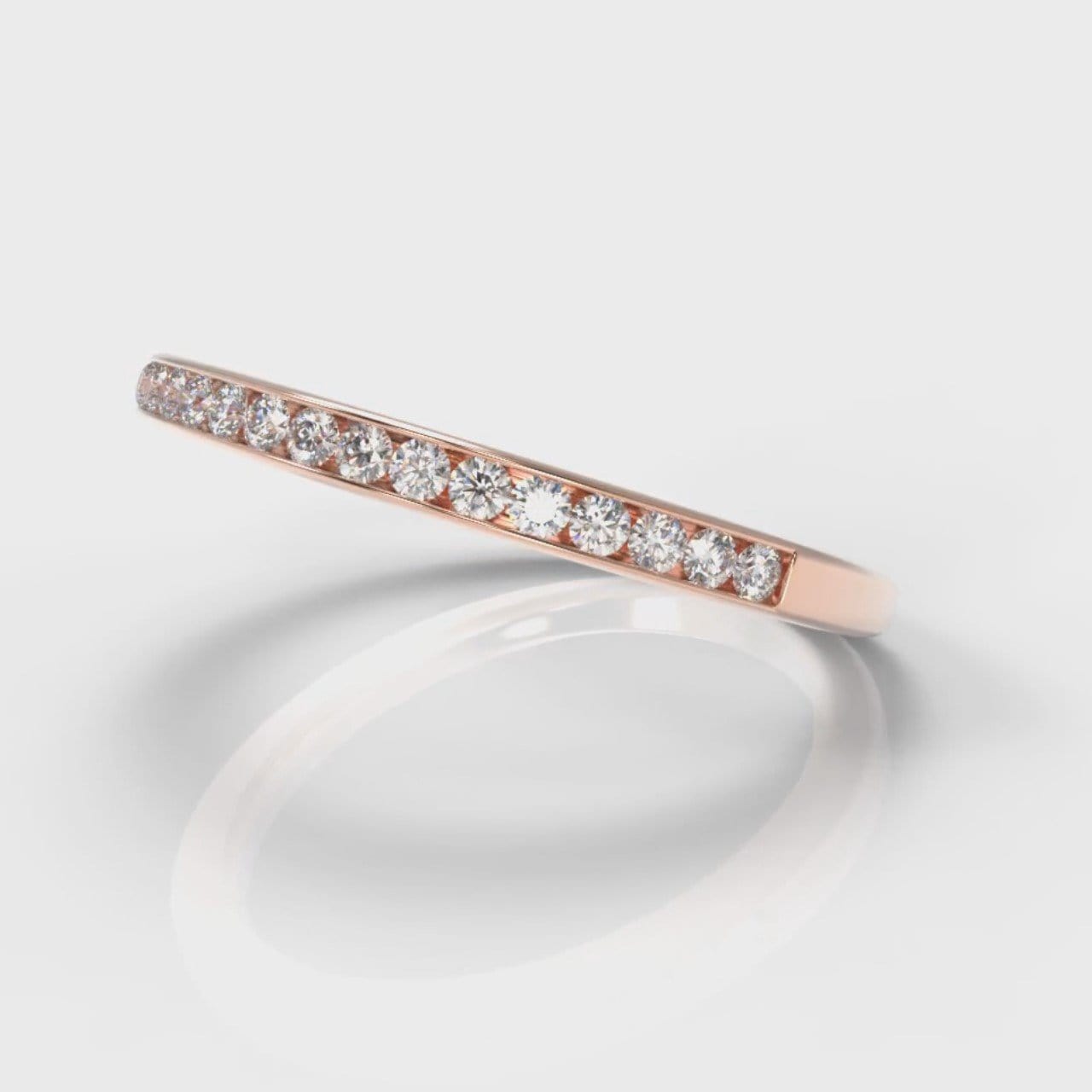 Petite Channel Set Diamond Wedding Ring - Rose Gold