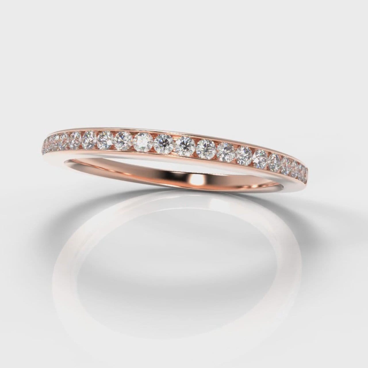 Petite Channel Set Diamond Wedding Ring - Rose Gold