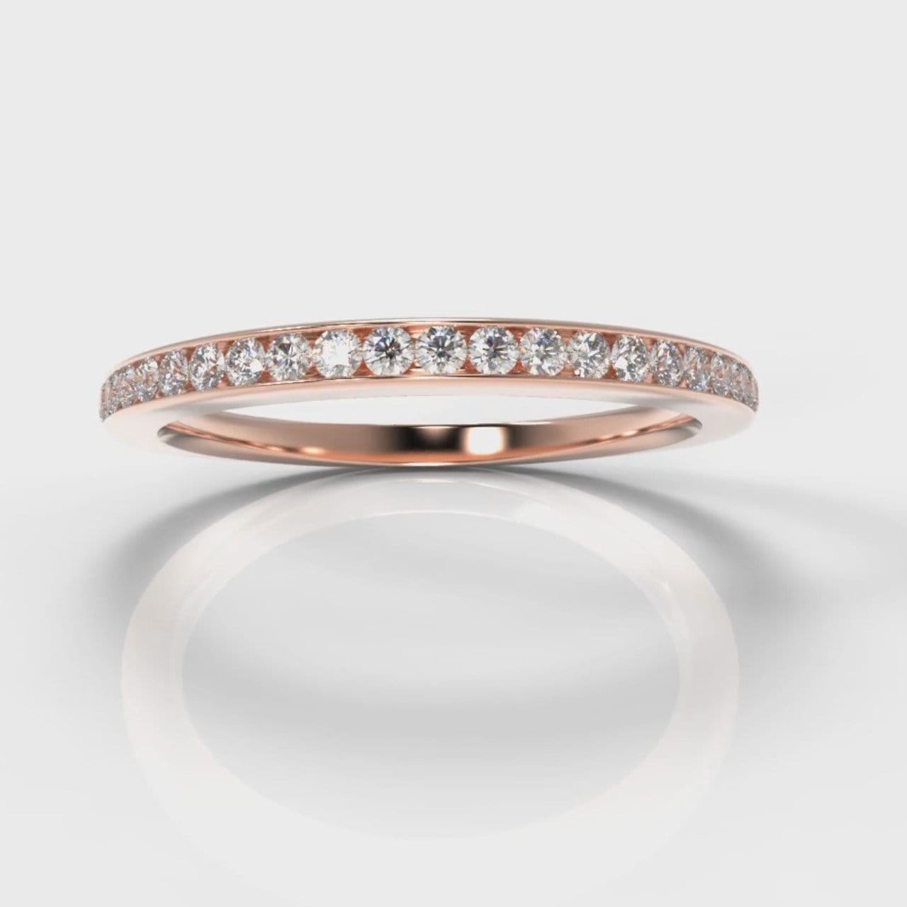 Petite Channel Set Diamond Wedding Ring - Rose Gold
