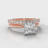 Carrée Solitaire Princess Cut Diamond Bridal Set - Rose Gold