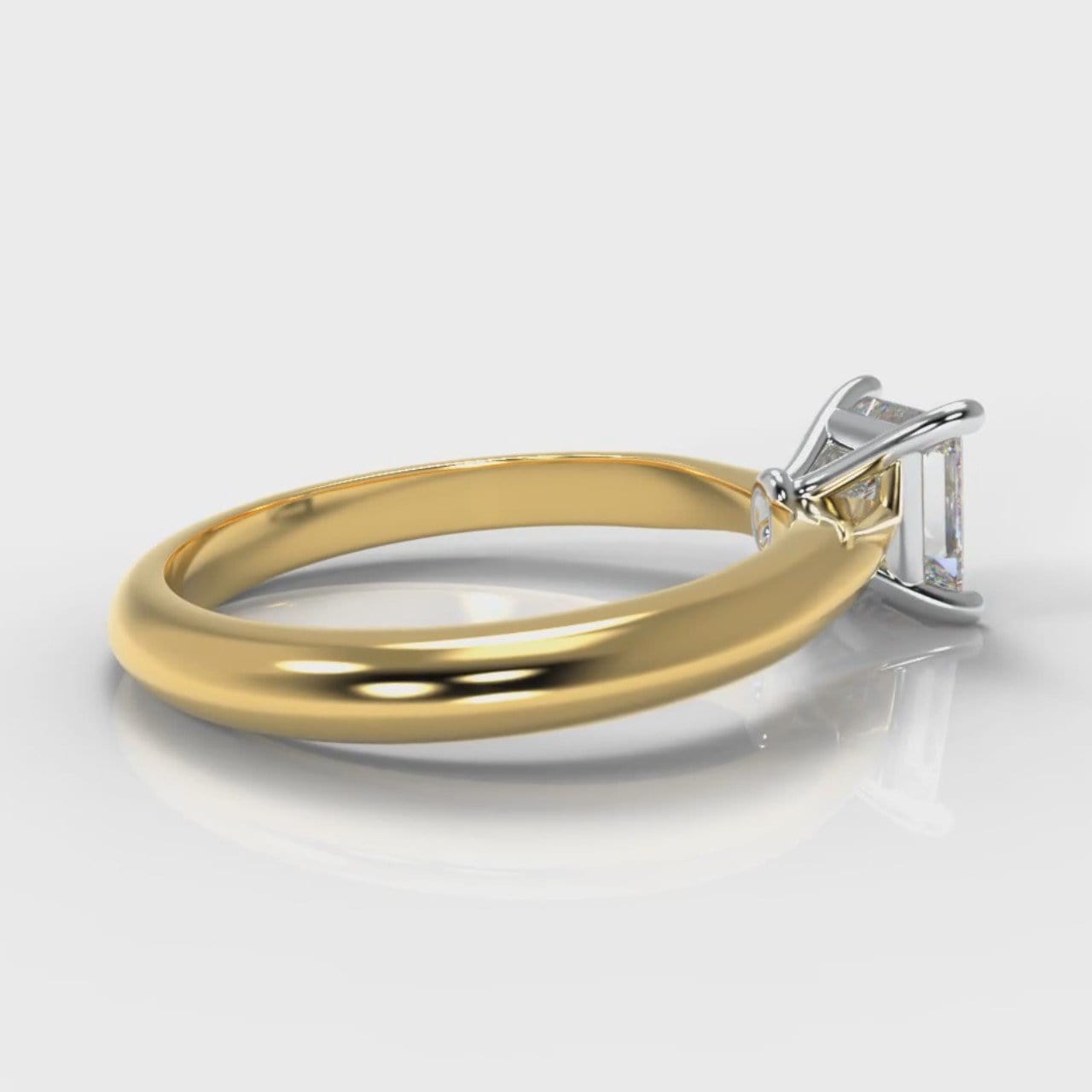 Carrée Solitaire Princess Cut Diamond Engagement Ring - Yellow Gold
