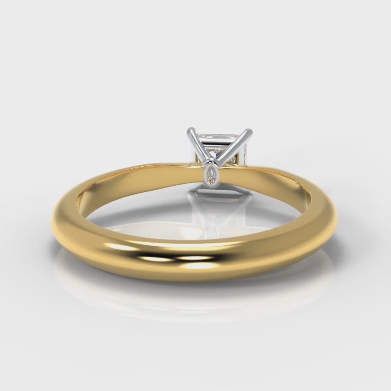 Carrée Solitaire Princess Cut Diamond Engagement Ring - Yellow Gold