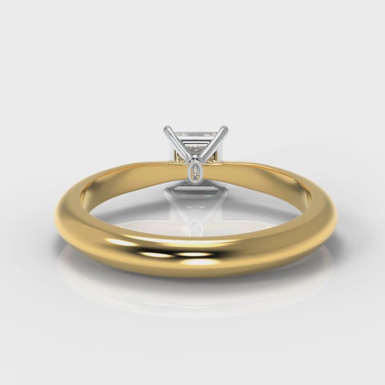 Carrée Solitaire Princess Cut Diamond Engagement Ring - Yellow Gold