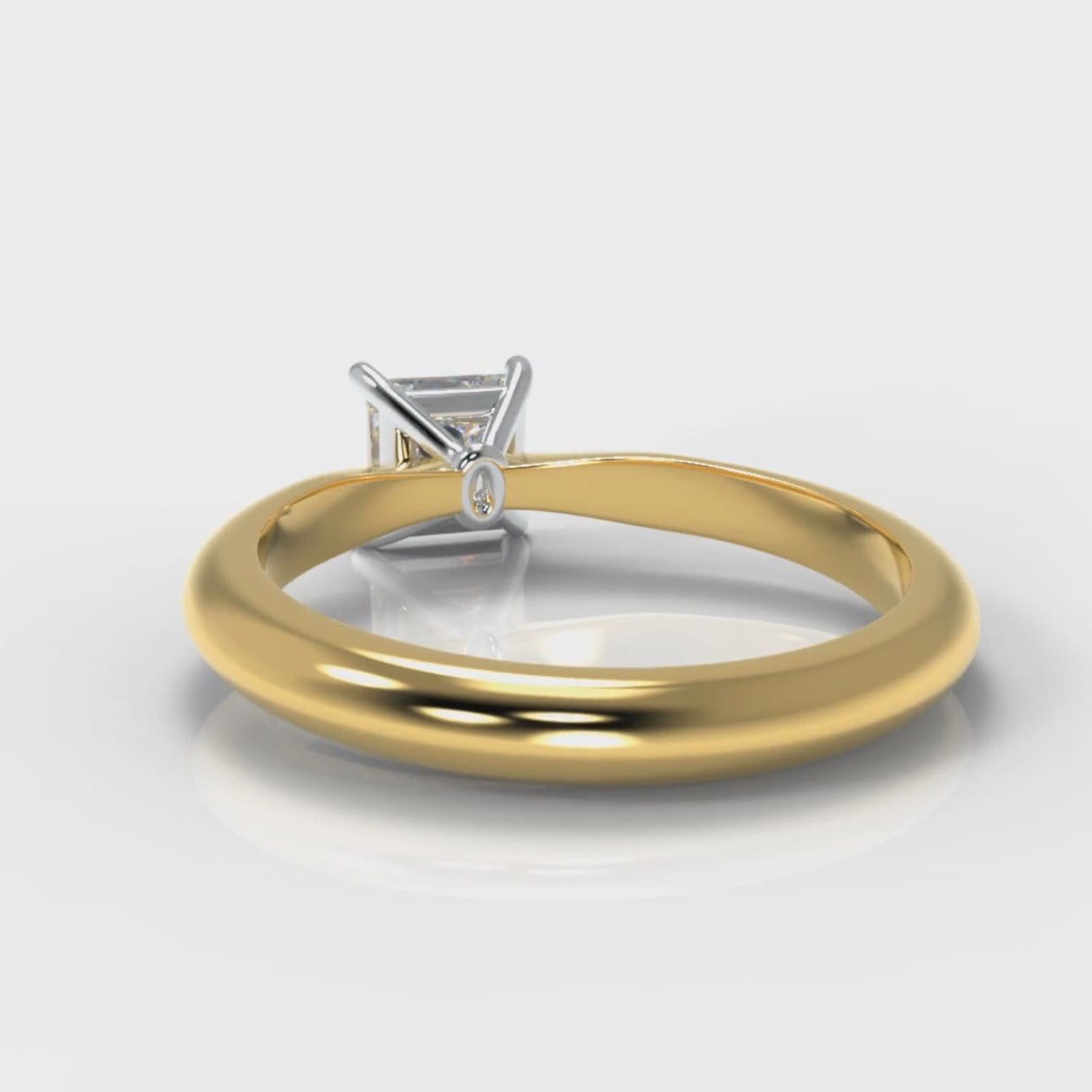 Carrée Solitaire Princess Cut Diamond Engagement Ring - Yellow Gold