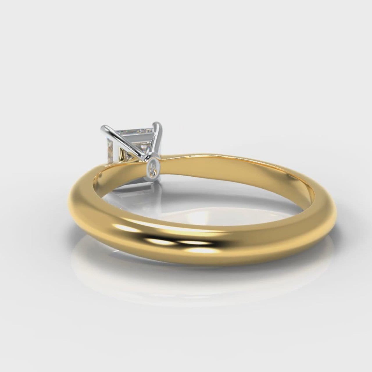 Carrée Solitaire Princess Cut Diamond Engagement Ring - Yellow Gold