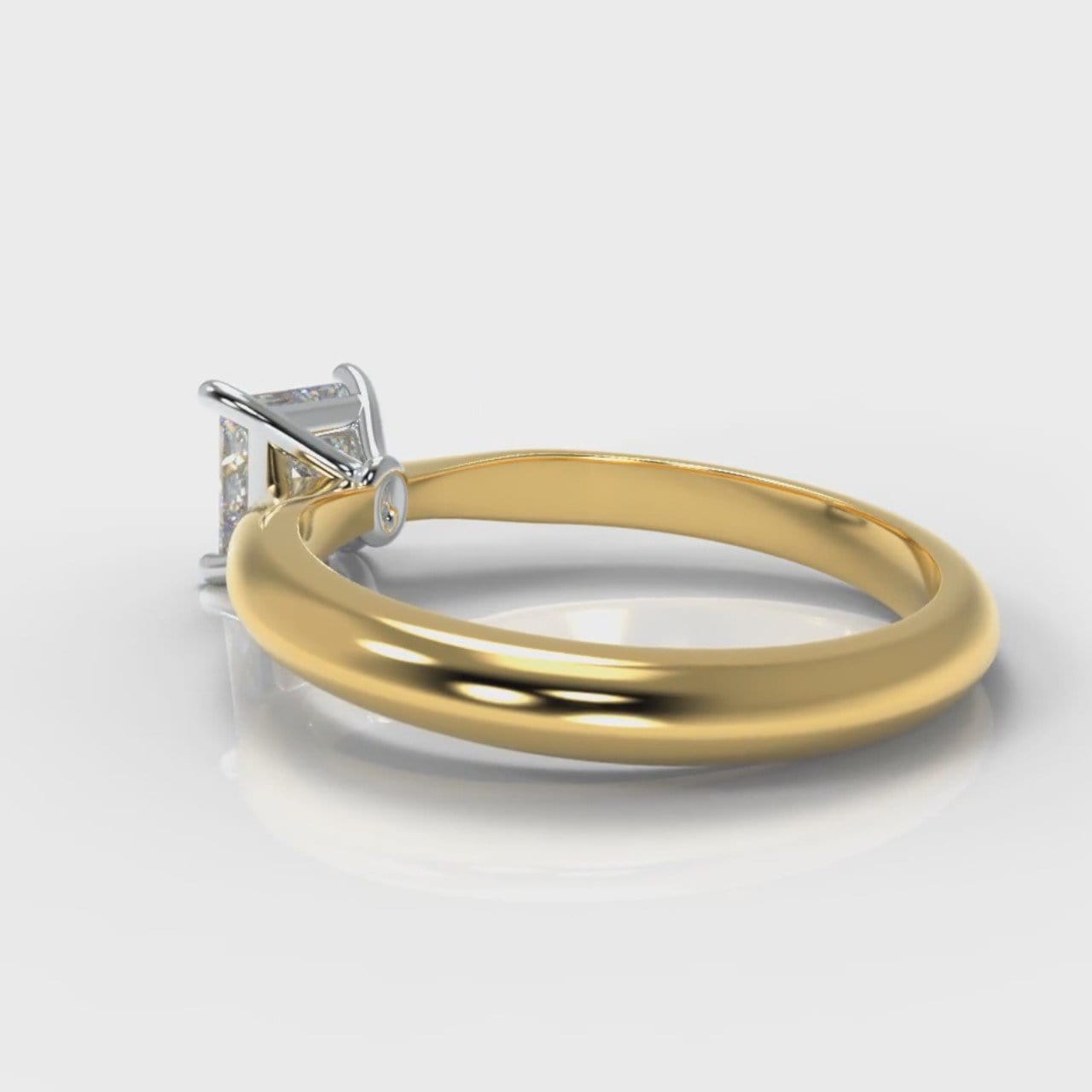 Carrée Solitaire Princess Cut Diamond Engagement Ring - Yellow Gold