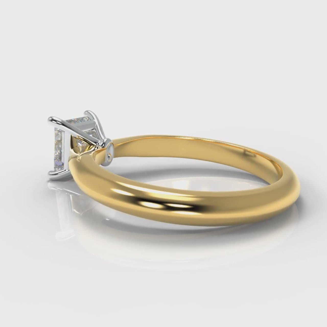 Carrée Solitaire Princess Cut Diamond Engagement Ring - Yellow Gold