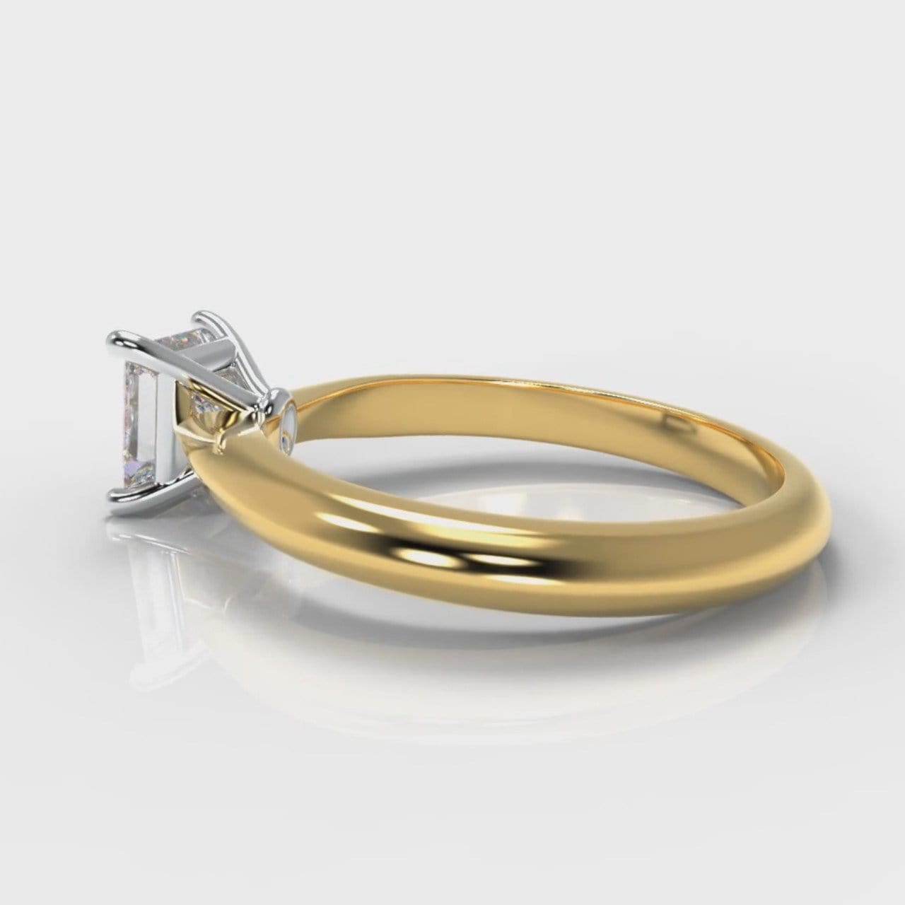 Carrée Solitaire Princess Cut Diamond Engagement Ring - Yellow Gold