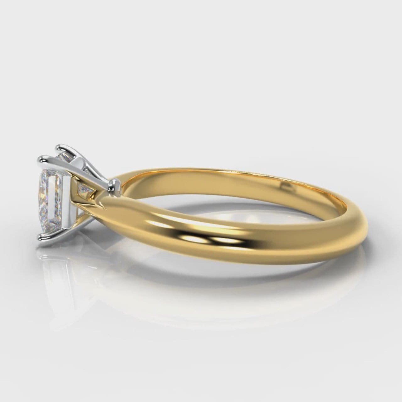 Carrée Solitaire Princess Cut Diamond Engagement Ring - Yellow Gold