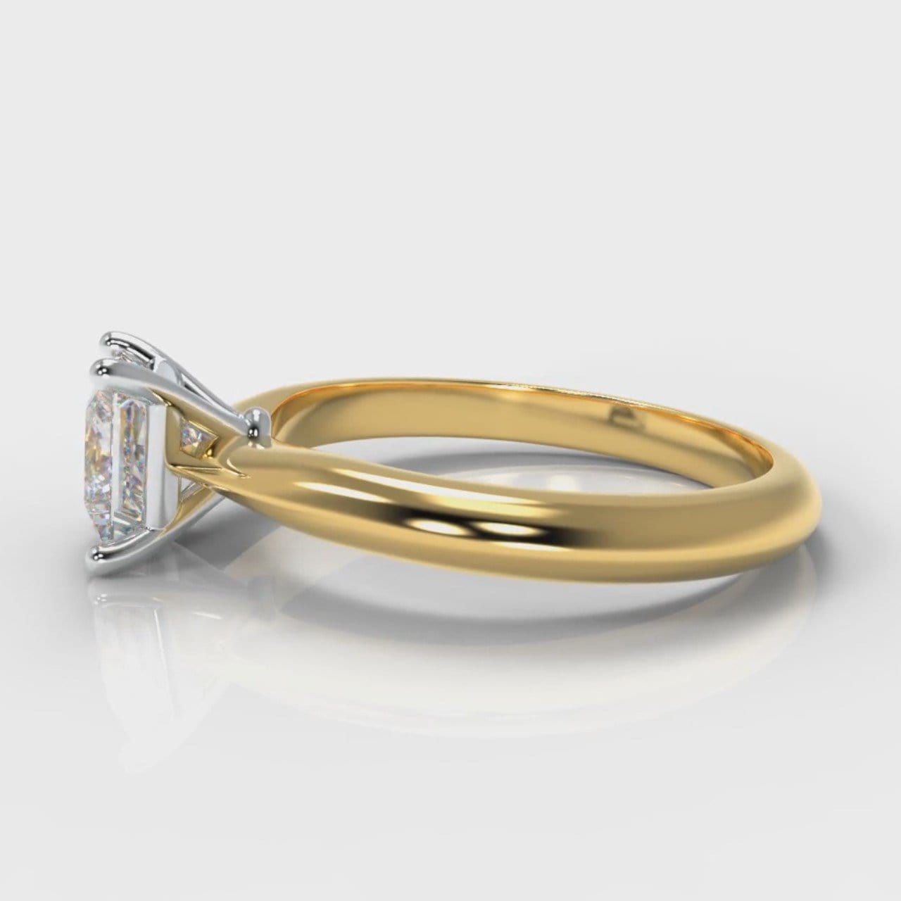 Carrée Solitaire Princess Cut Diamond Engagement Ring - Yellow Gold