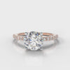 Petite Micropavé Round Brilliant Cut Diamond Engagement Ring - Rose Gold