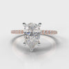 Petite Micropavé Pear Diamond Engagement Ring - Rose Gold