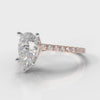 Petite Micropavé Pear Diamond Engagement Ring - Rose Gold