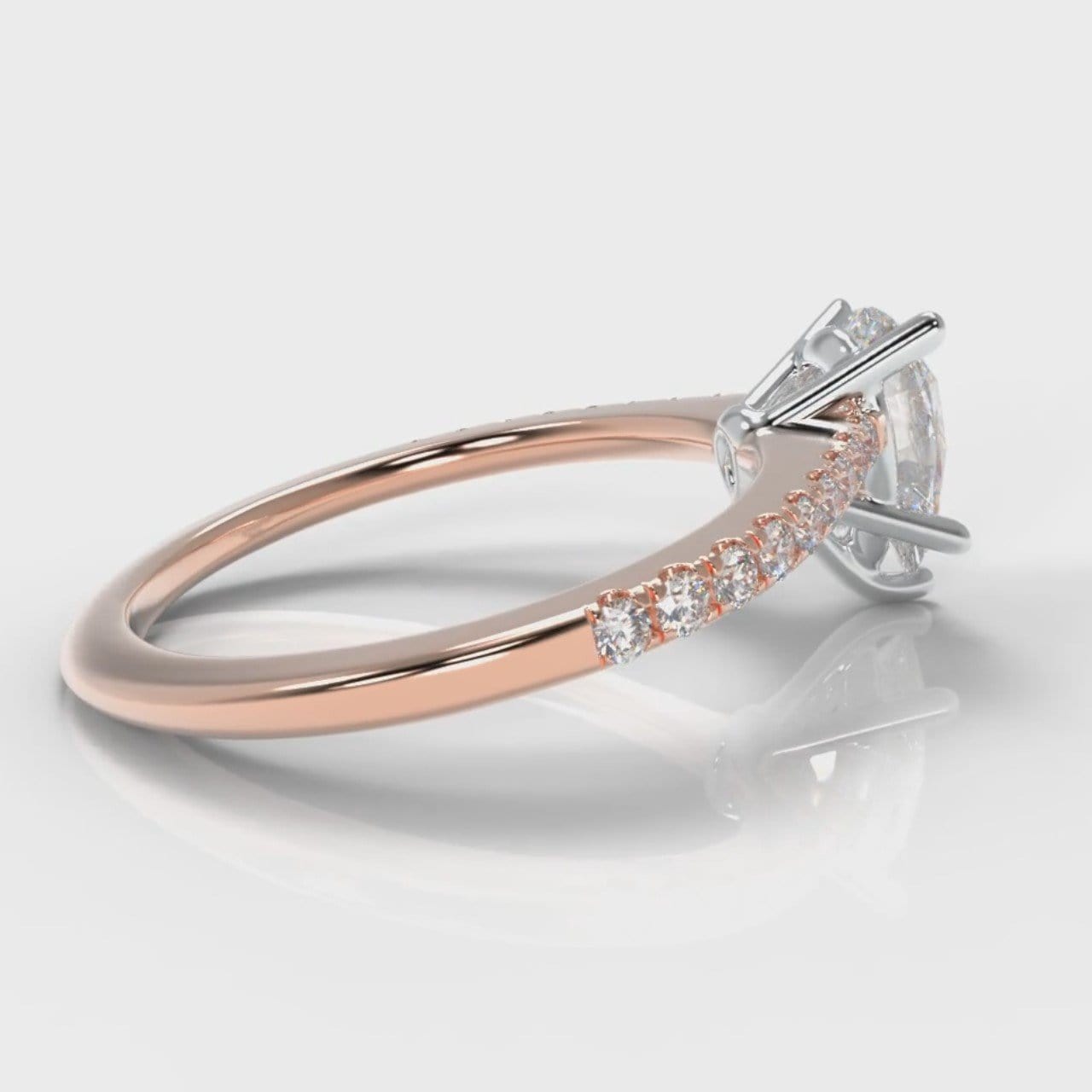 Petite Micropavé Pear Diamond Engagement Ring - Rose Gold