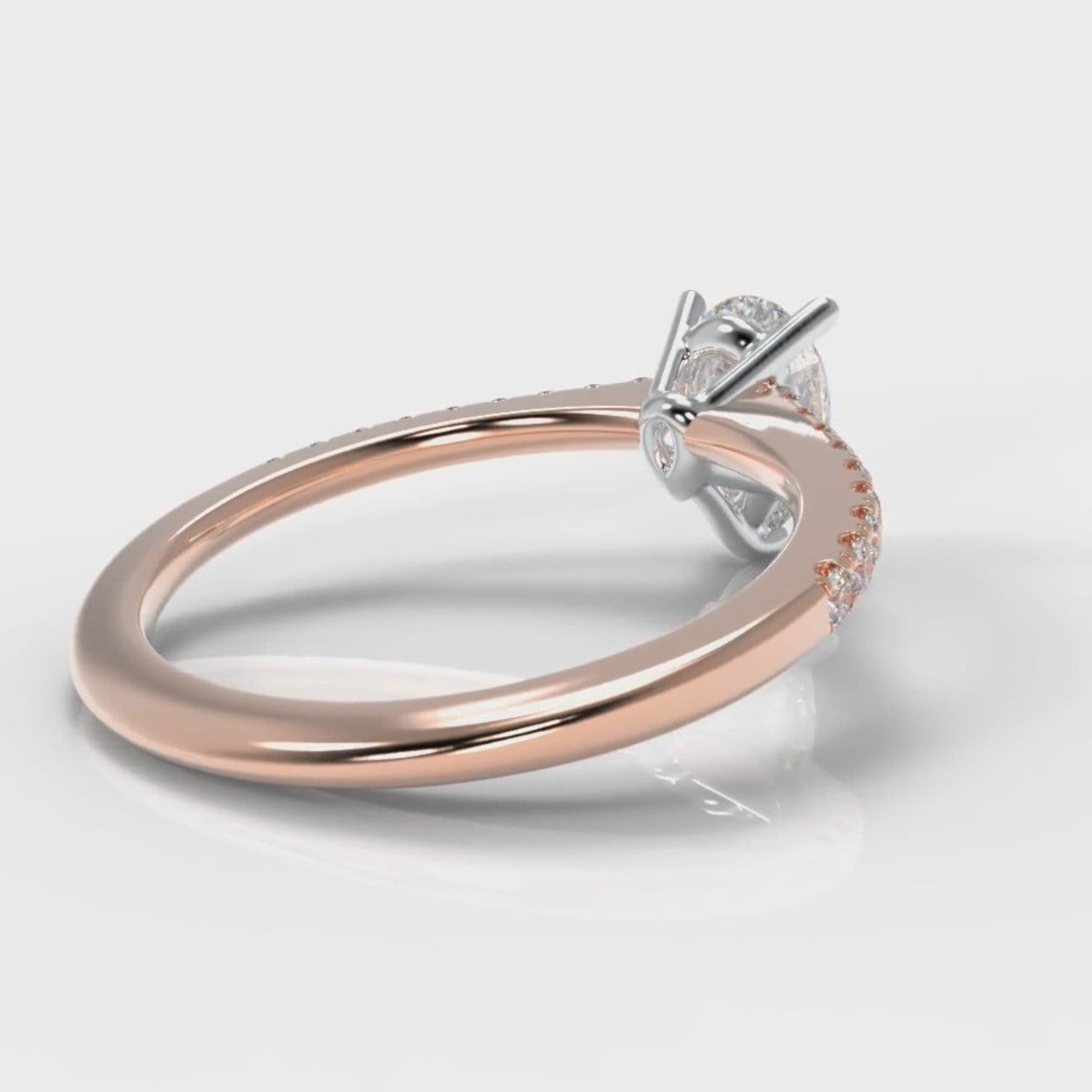 Petite Micropavé Pear Diamond Engagement Ring - Rose Gold