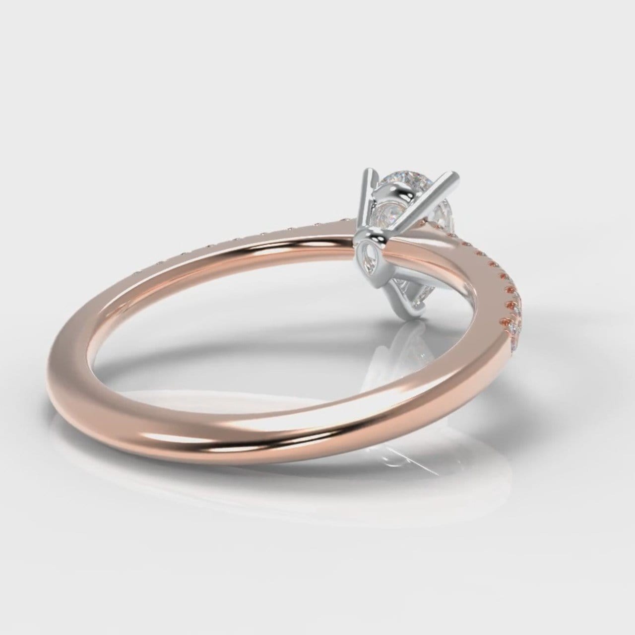 Petite Micropavé Pear Diamond Engagement Ring - Rose Gold
