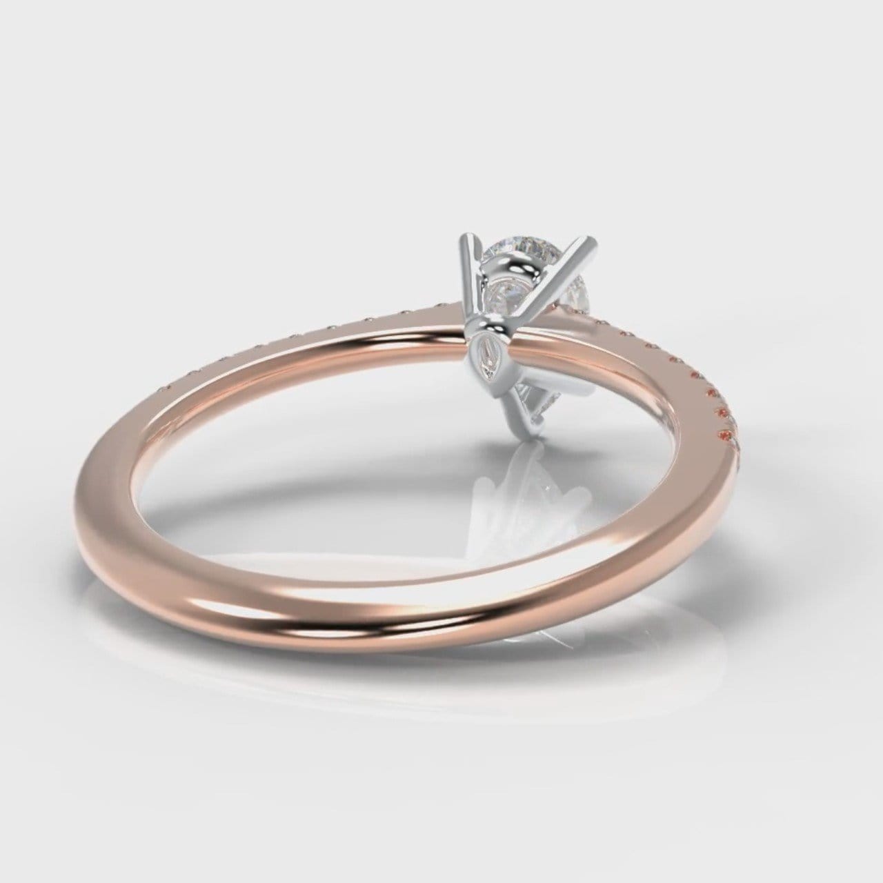 Petite Micropavé Pear Diamond Engagement Ring - Rose Gold