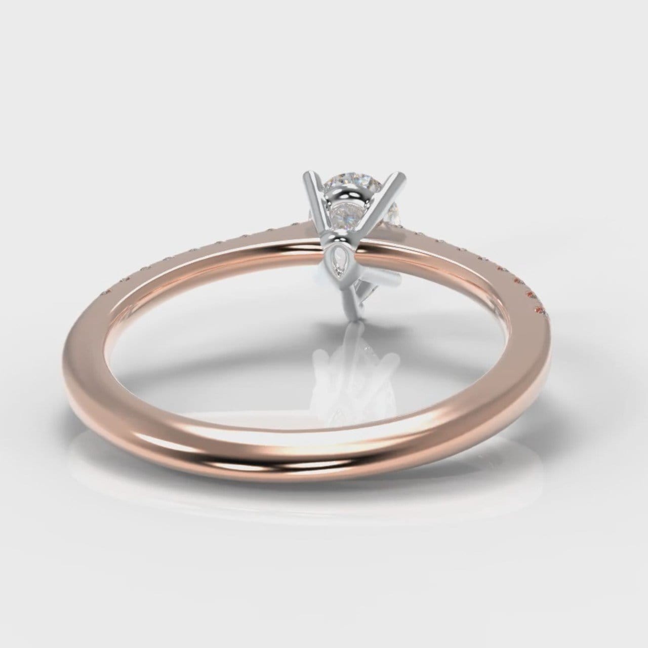 Petite Micropavé Pear Diamond Engagement Ring - Rose Gold