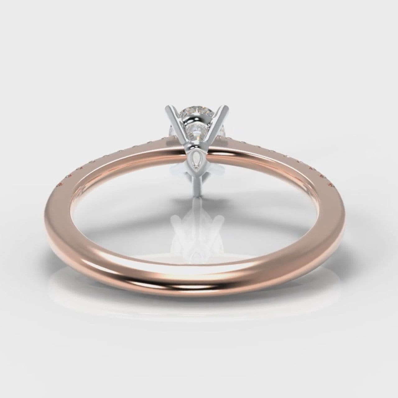 Petite Micropavé Pear Diamond Engagement Ring - Rose Gold