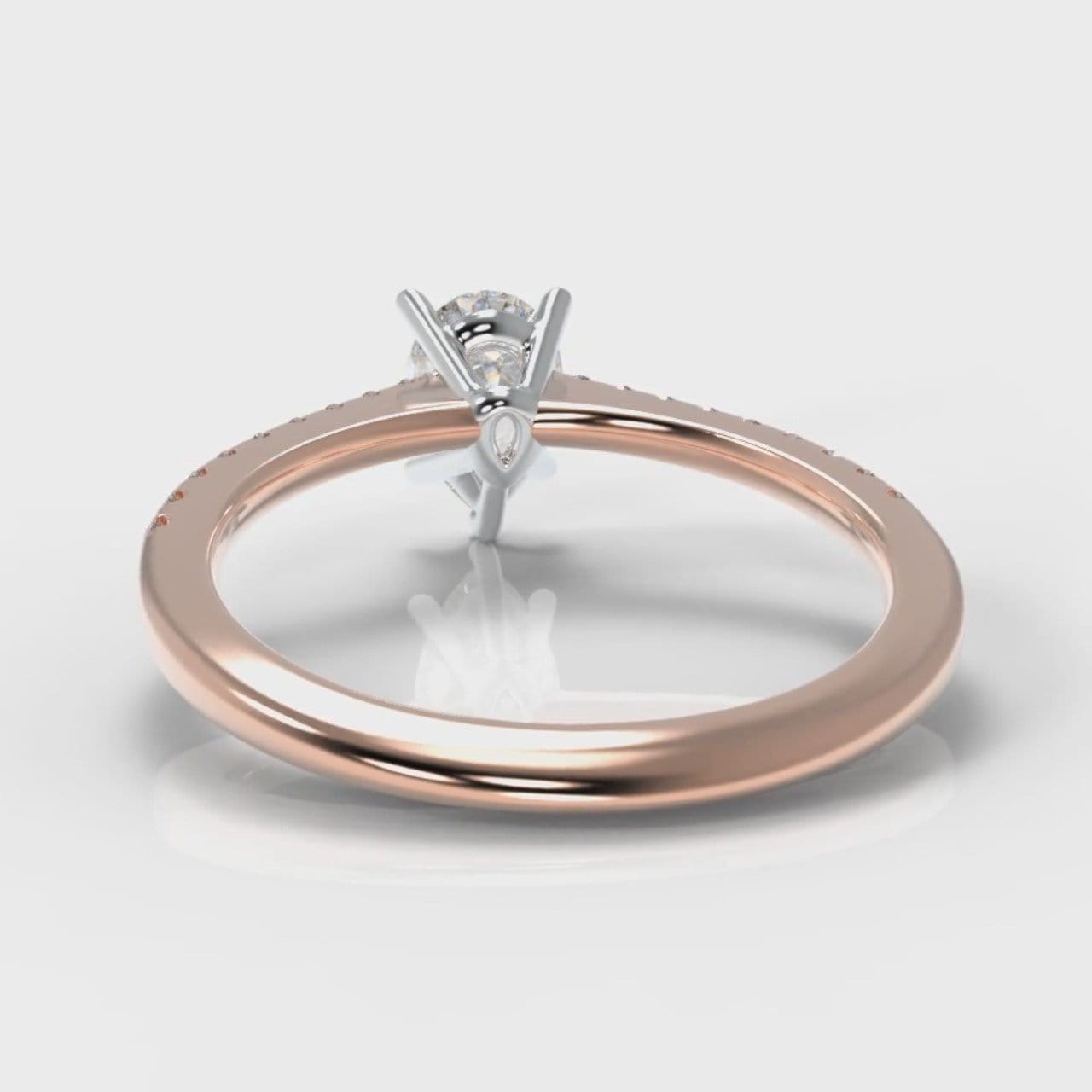 Petite Micropavé Pear Diamond Engagement Ring - Rose Gold