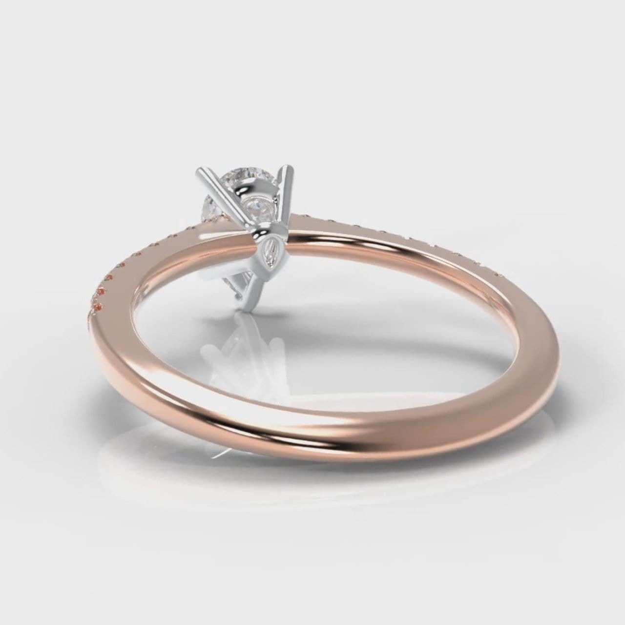 Petite Micropavé Pear Diamond Engagement Ring - Rose Gold