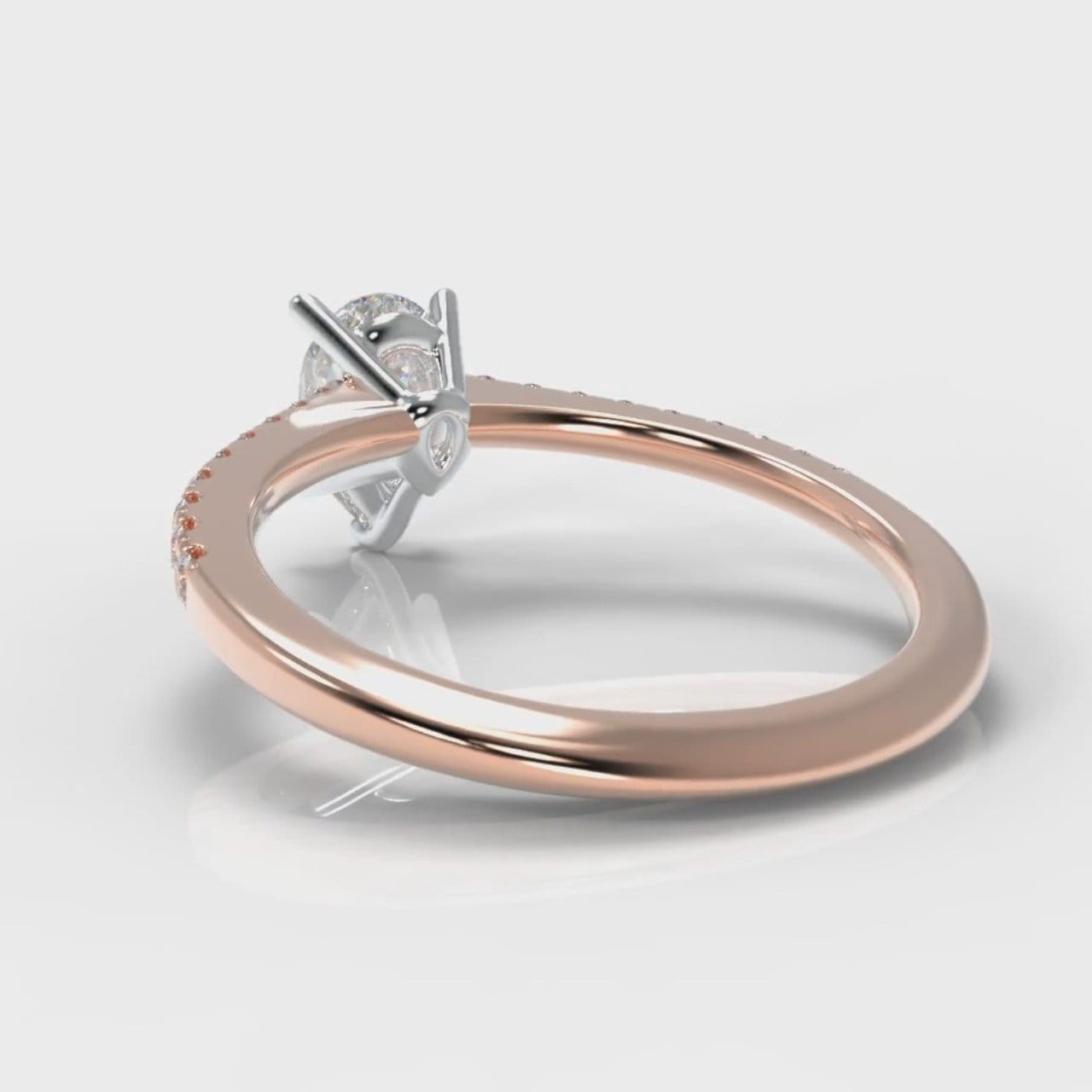 Petite Micropavé Pear Diamond Engagement Ring - Rose Gold