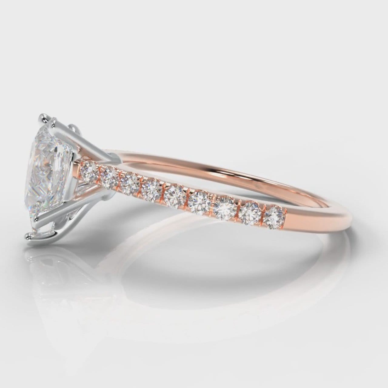 Petite Micropavé Pear Diamond Engagement Ring - Rose Gold