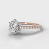Star Petite Micropavé Round Brilliant Cut Diamond Engagement Ring - Rose Gold