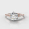 Star Petite Micropavé Round Brilliant Cut Diamond Engagement Ring - Rose Gold