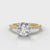 Petite Micropavé Round Brilliant Cut Diamond Engagement Ring - Yellow Gold