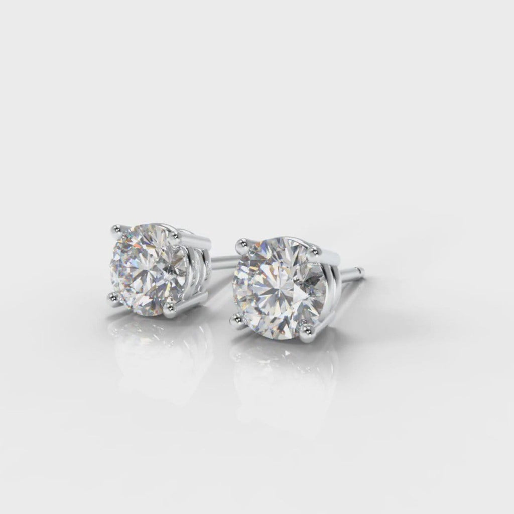 Four Claw Diamond Stud Earrings (GIA Certified)
