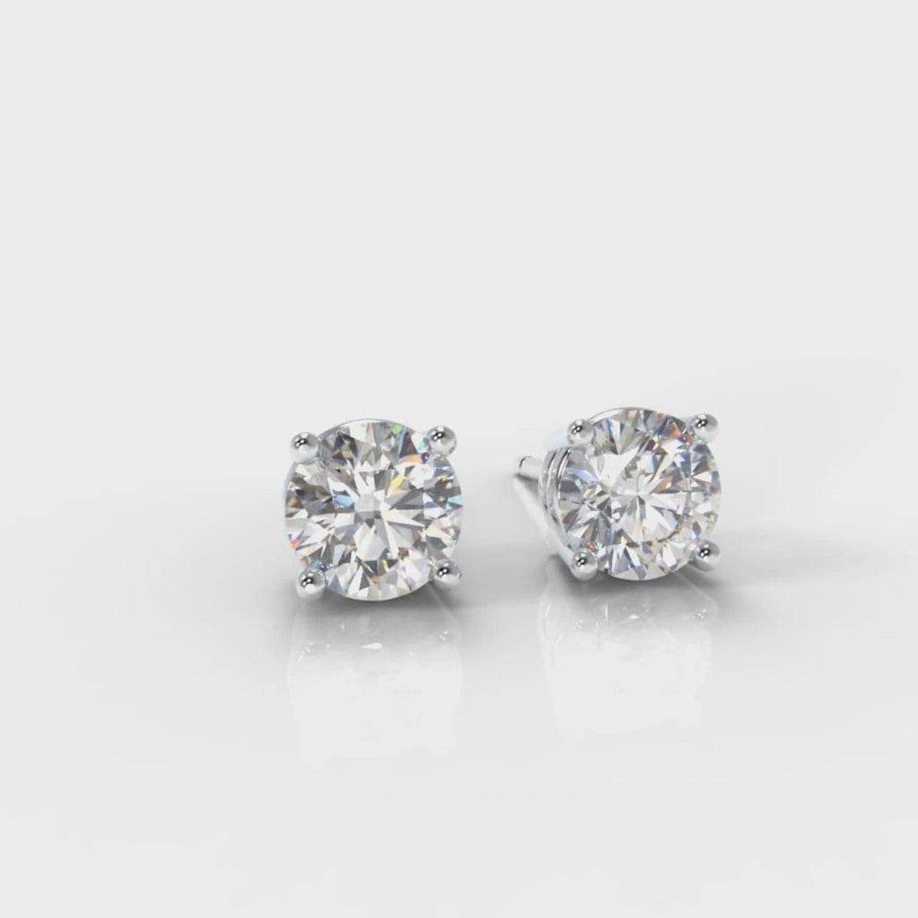 Four Claw Diamond Stud Earrings (GIA Certified)