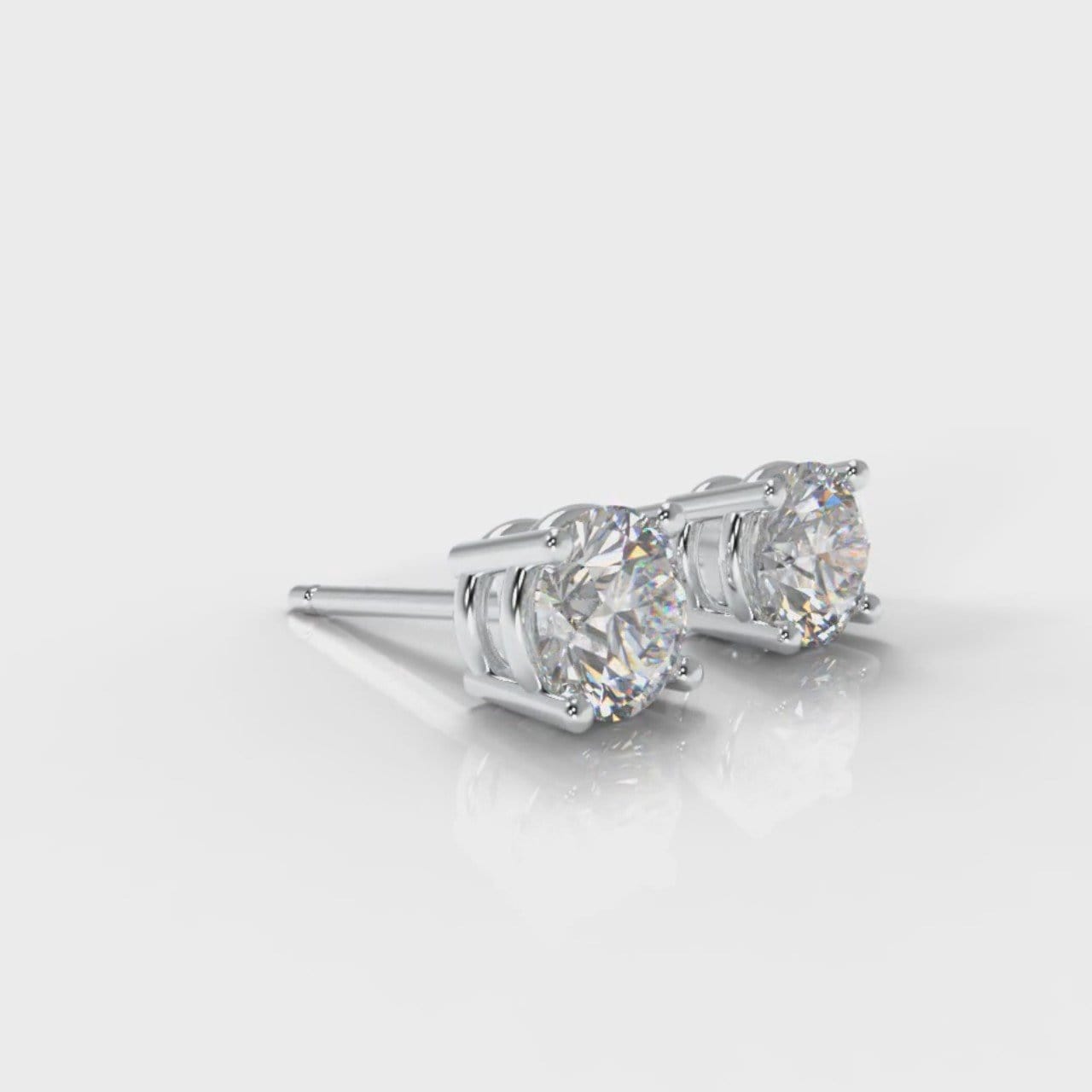 Four Claw Diamond Stud Earrings (GIA Certified)