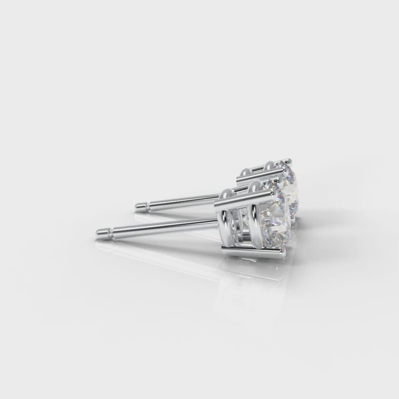 Four Claw Diamond Stud Earrings (GIA Certified)