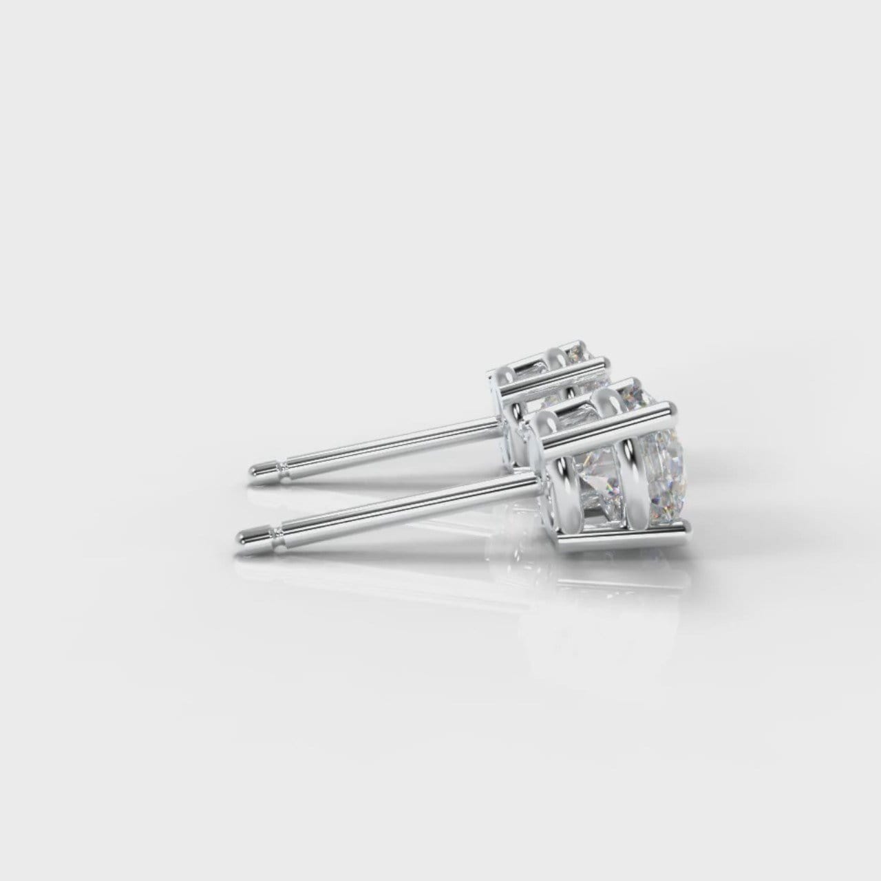 Four Claw Diamond Stud Earrings (GIA Certified)