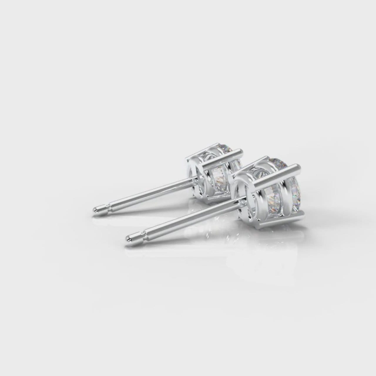 Four Claw Diamond Stud Earrings (GIA Certified)