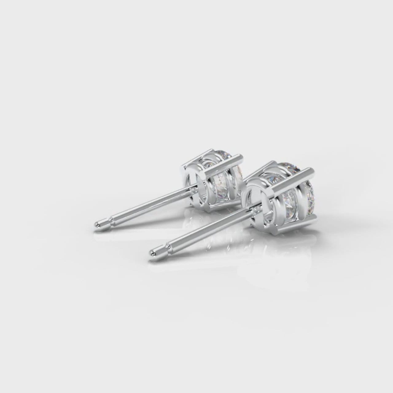 Four Claw Diamond Stud Earrings (GIA Certified)
