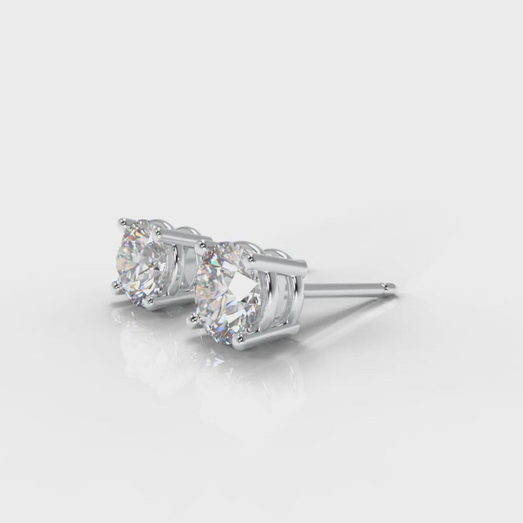 Four Claw Diamond Stud Earrings (GIA Certified)