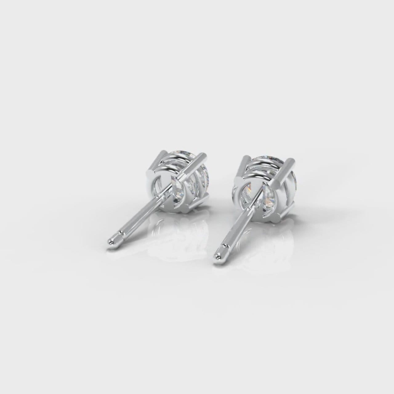 Four Claw Diamond Stud Earrings (GIA Certified)