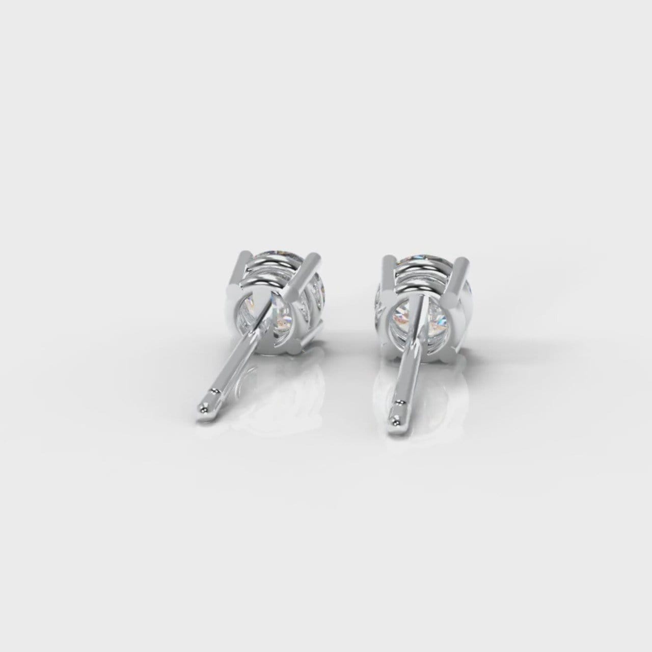 Four Claw Diamond Stud Earrings (GIA Certified)